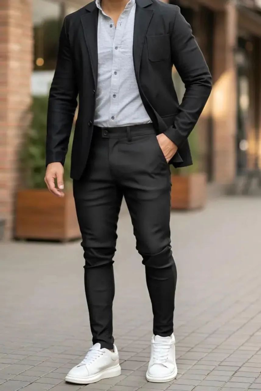 Terno masculino preto 48 - Foto 2