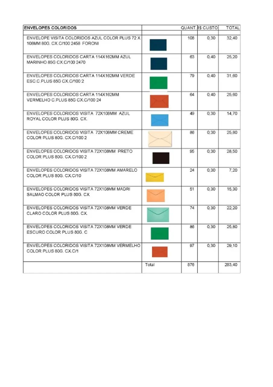 Lote  de Envelopes  coloridos para convites - Foto 4