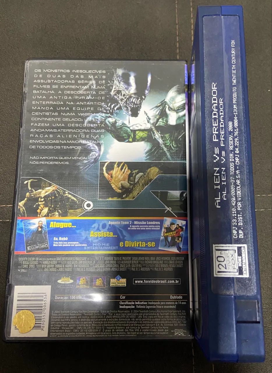 Fita VHS filme Alien vs Predador DUBLADA apresenta mofo - Foto 3