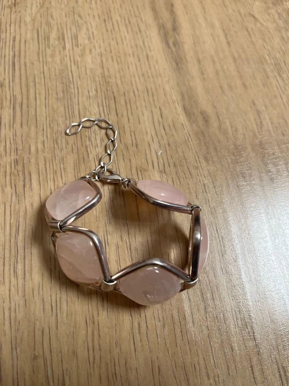 Conjunto Brinco e Pulseira Quartzo Rosa - Foto 3