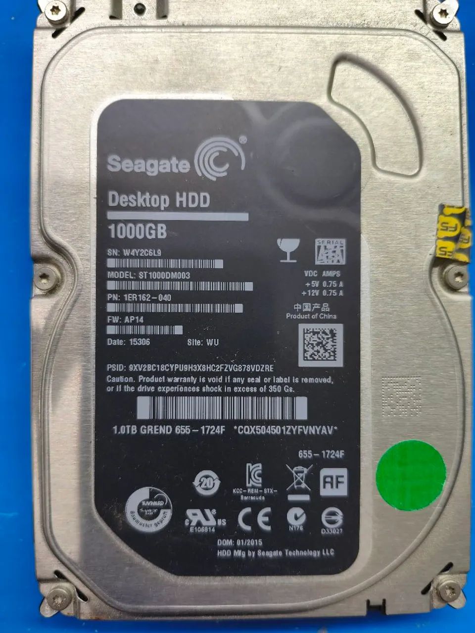 HD mecânico Seagate 1TB