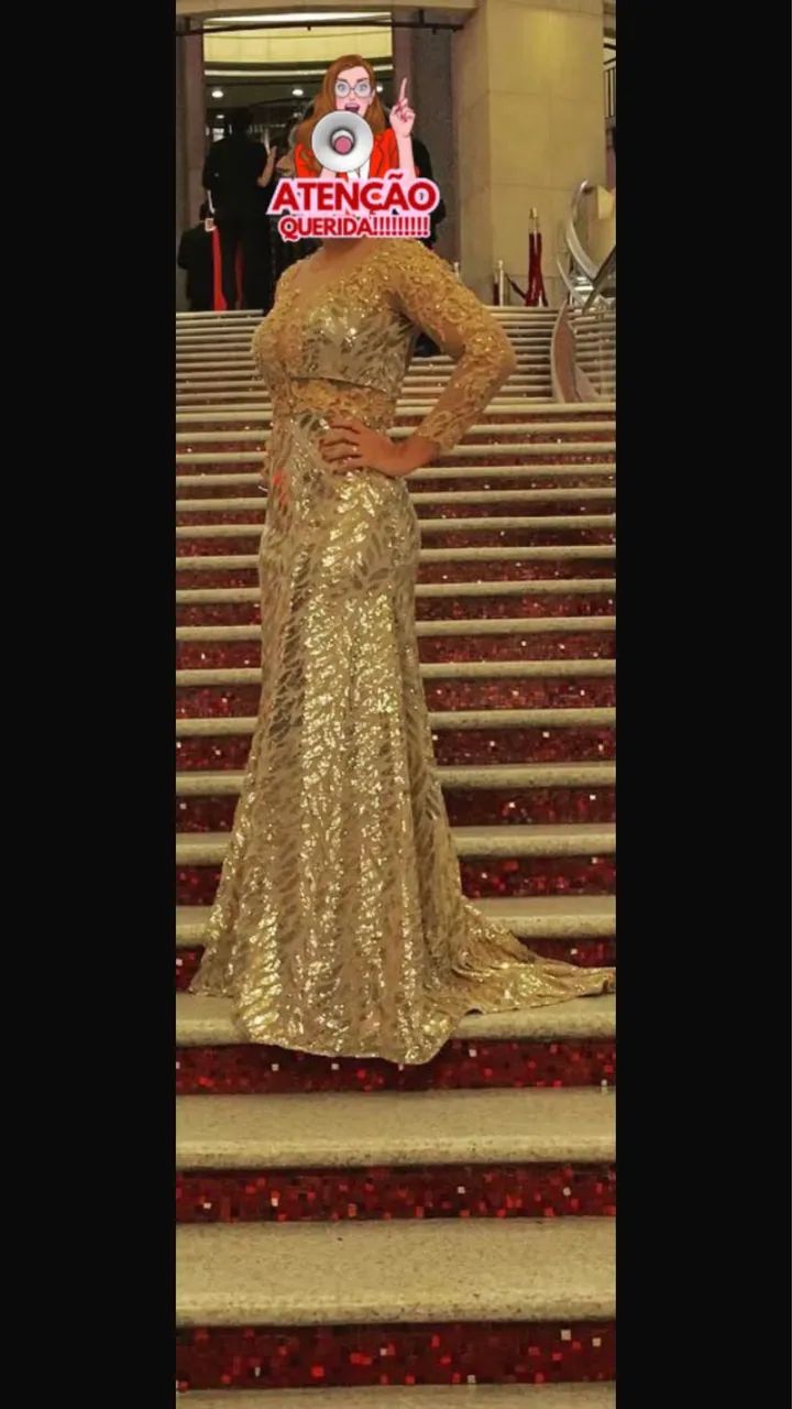 Vestido Dourado Chique - Foto 2