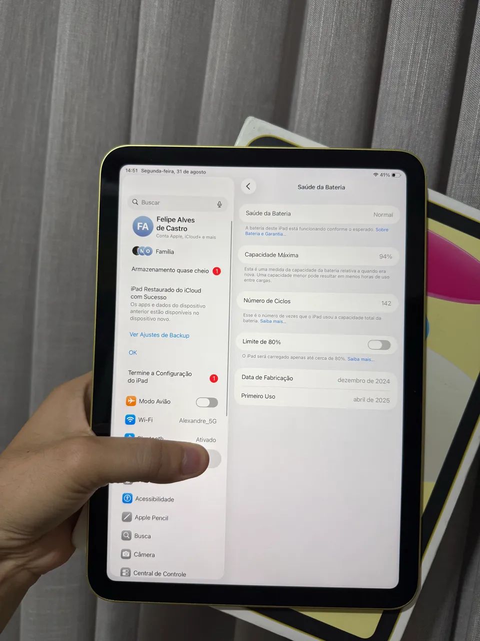 IPAD 11 (A16) 128GB AMARELO - Foto 3