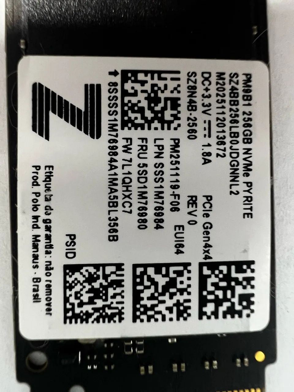SSD NVME Samsung 256GB - Foto 3