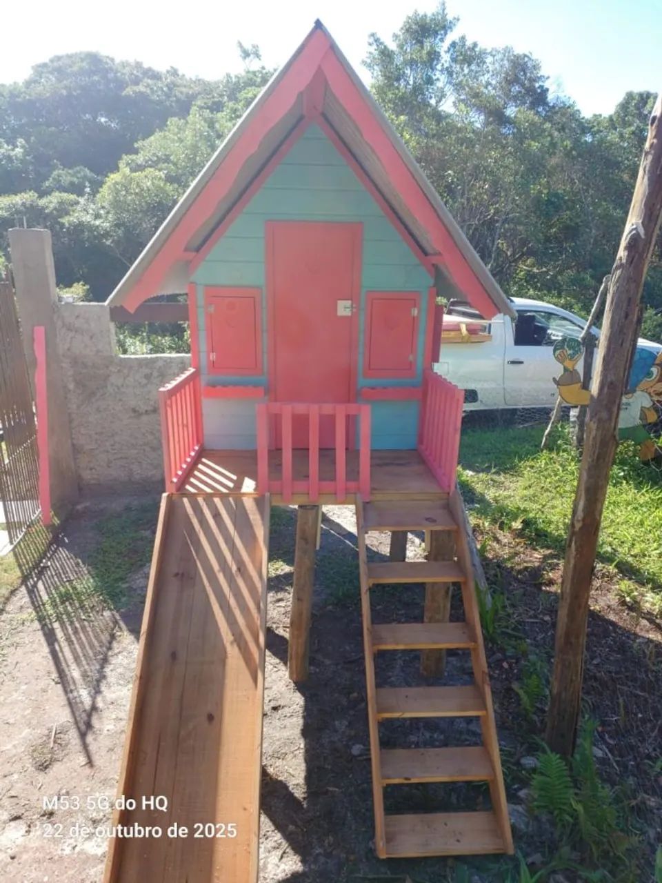 Casinha Playgroud Madeira Tratada Autoclavado casinhas de boneca  - Foto 4