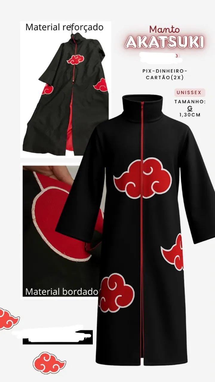 Manto Akatsuki Bordado 