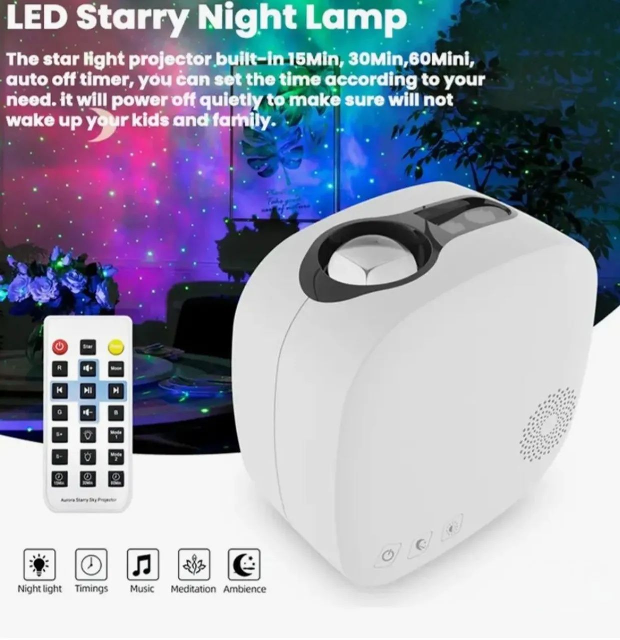 Projetor de Galáxia, Lua e Estrelas, Led 3d Starry Night Para Quarto. - Foto 5