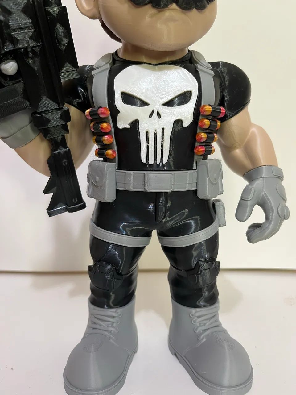 マリオ x パニッシャー 3Dカスタムフィギュア Super Mario The Punisher - 3D alta qualidade - Decorações Para