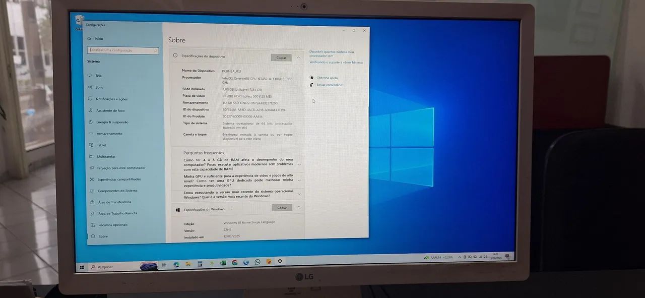 Computador LG All in One Celeron para Escritório e Home Office  - Foto 2