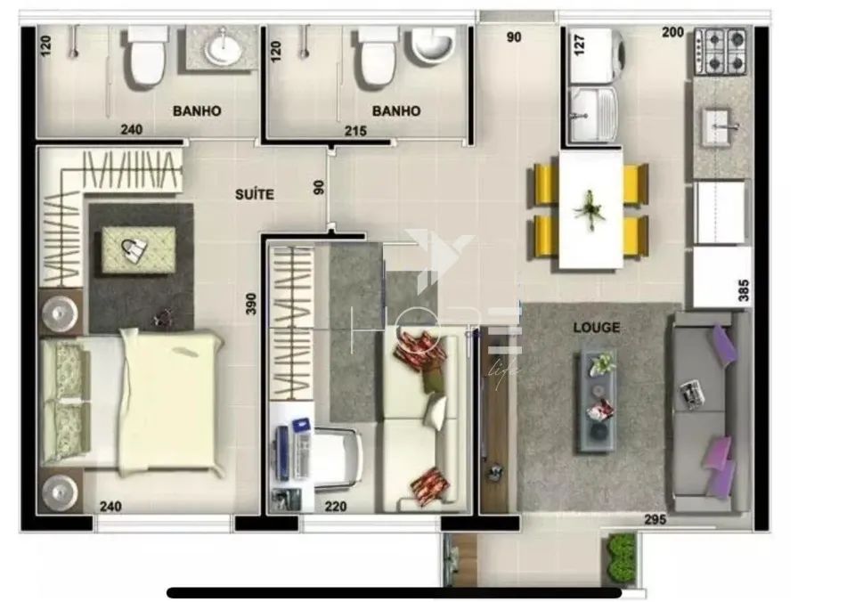 Apartamento Pronto para Morar no Edifício Jardim de Ester  Totalmente Mobiliado em Londrin - Foto 5