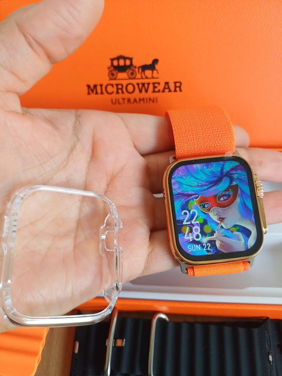 Smartwatch ultra dourado  - Foto 3