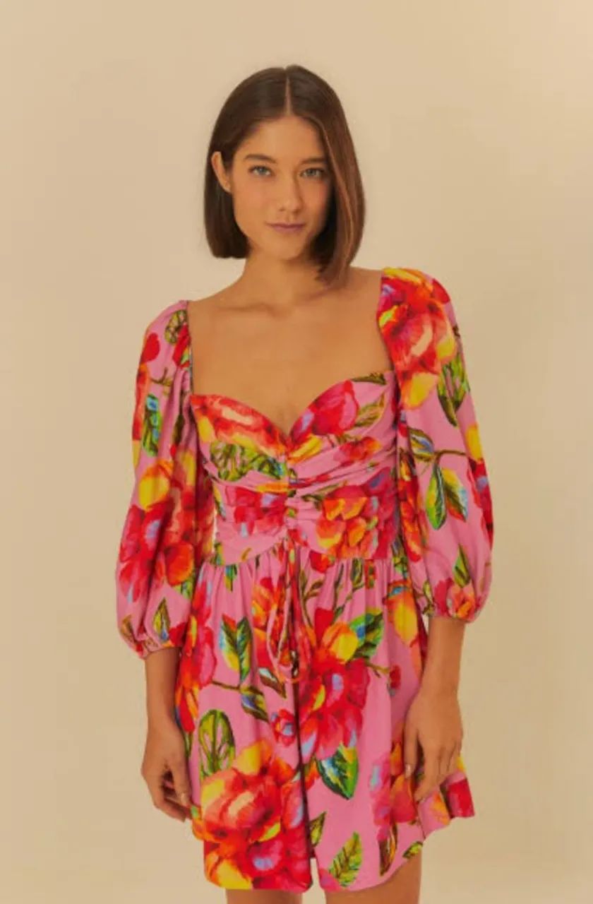 Vestido curto em linho farm.  - Foto 2