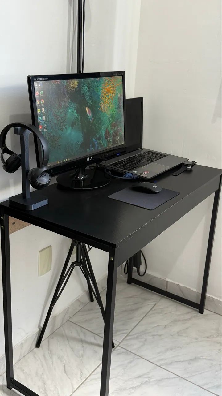 Mesa Escrivaninha Industrial preta - semi nova  - Foto 2