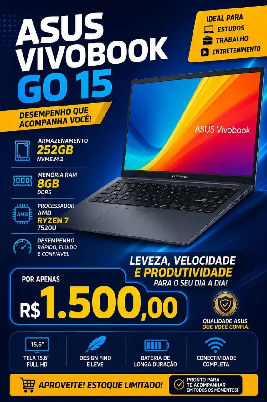 Notebook Asus Vivobook Go 15 - Foto 2
