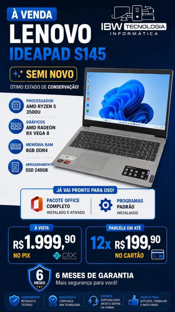 NOTEBOOK S145 SEMINOVO