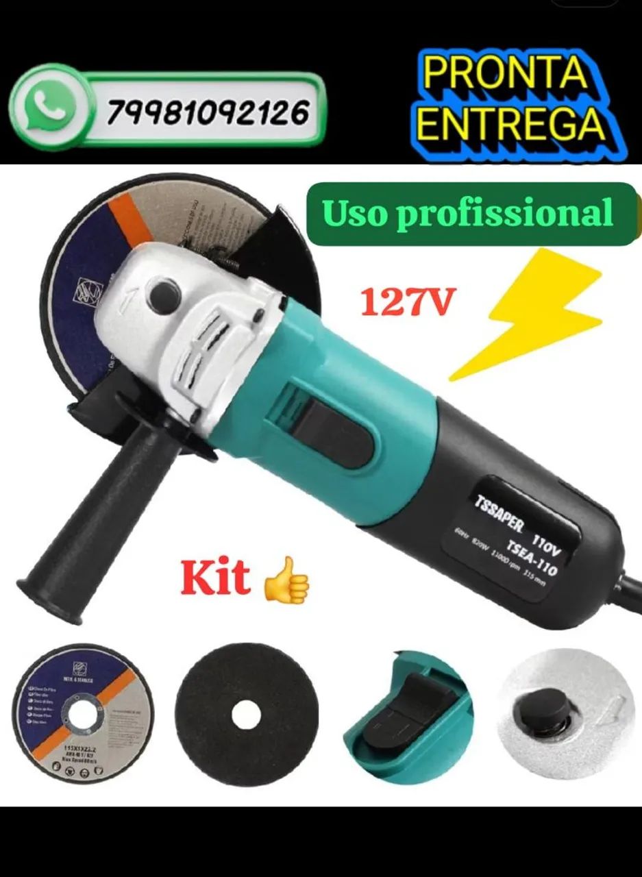 lixadeira Esmerilhadeira c/ 2 discos angular 820wTssape, original