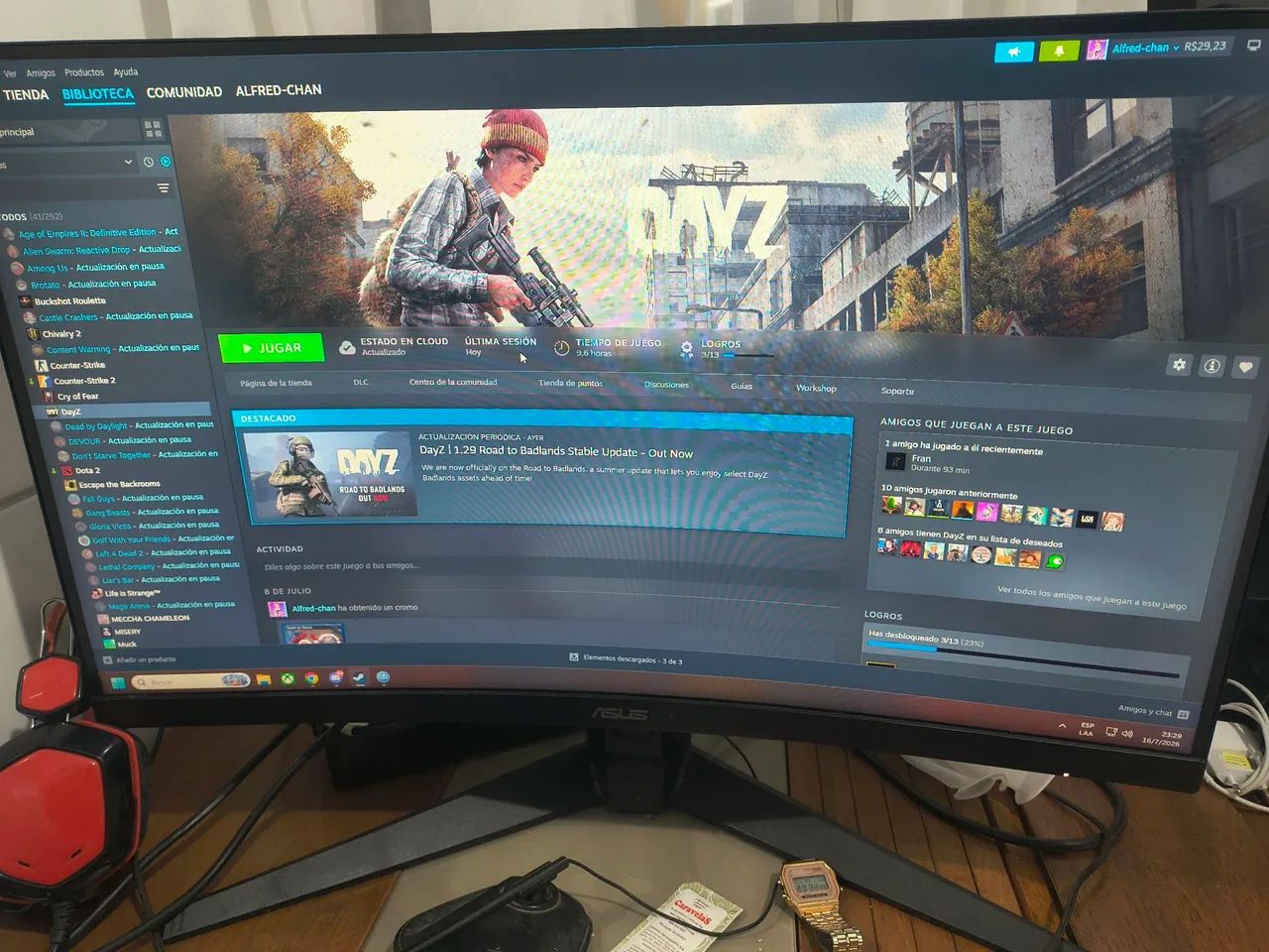 Monitor curvo 29" 165hz 