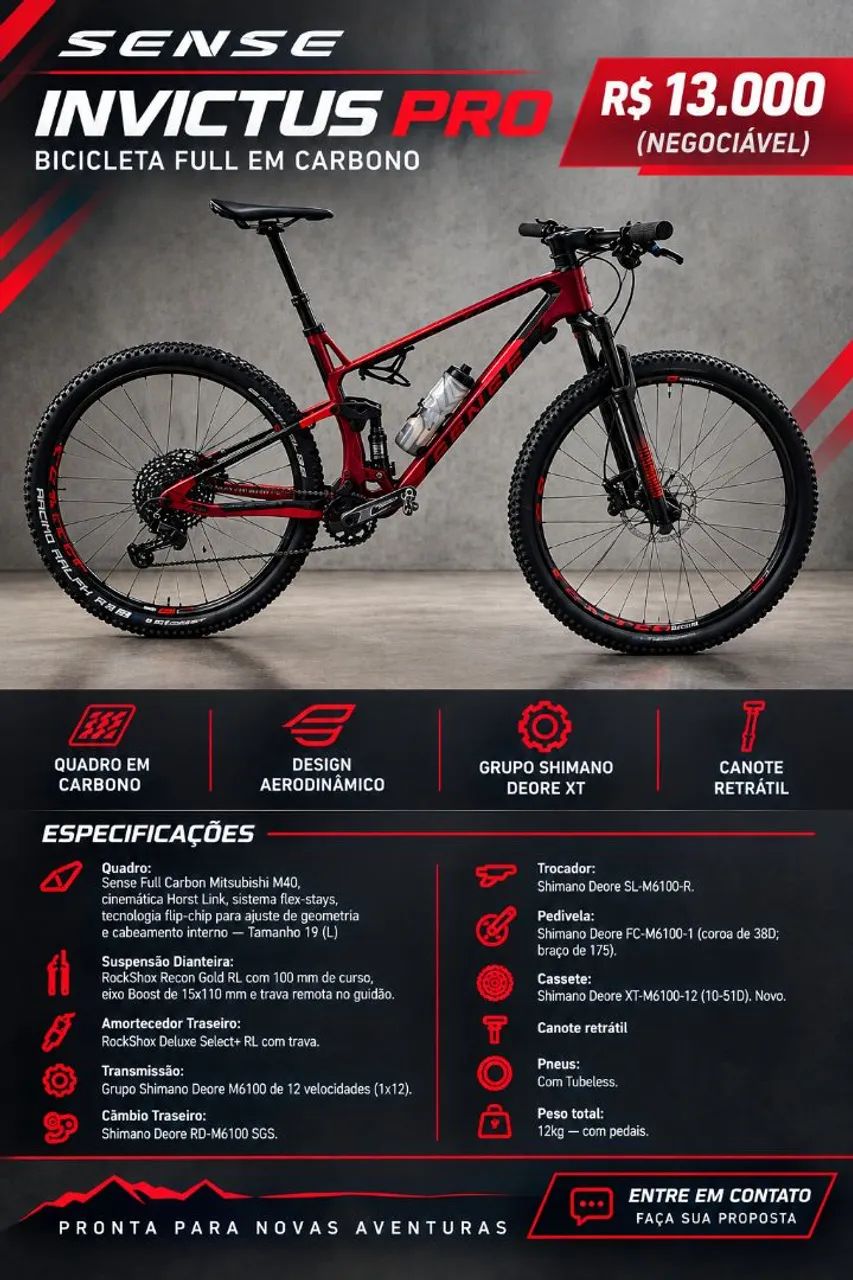 Bike MTB Full Sense Invictus Pro