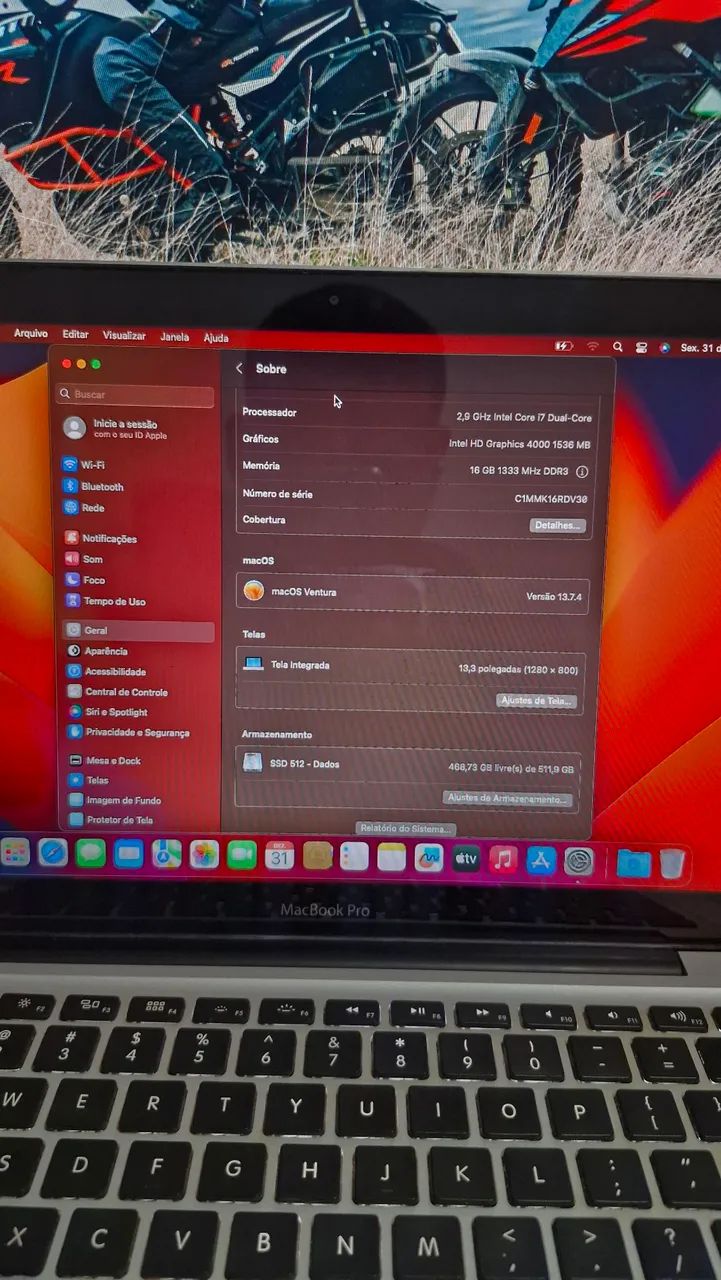 Macbook Pro A1278 2012 MacOs Atualizado 