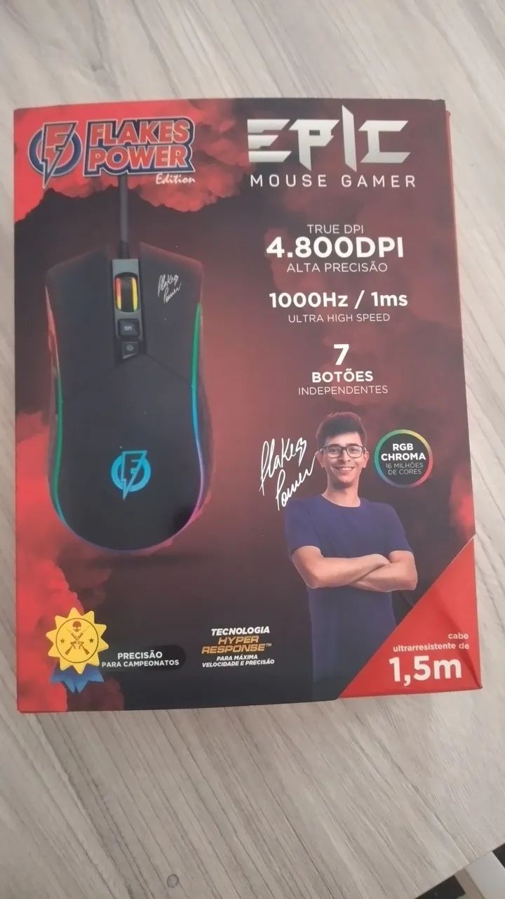 Vendo Mouse Gamer FLAKES POWER Novo