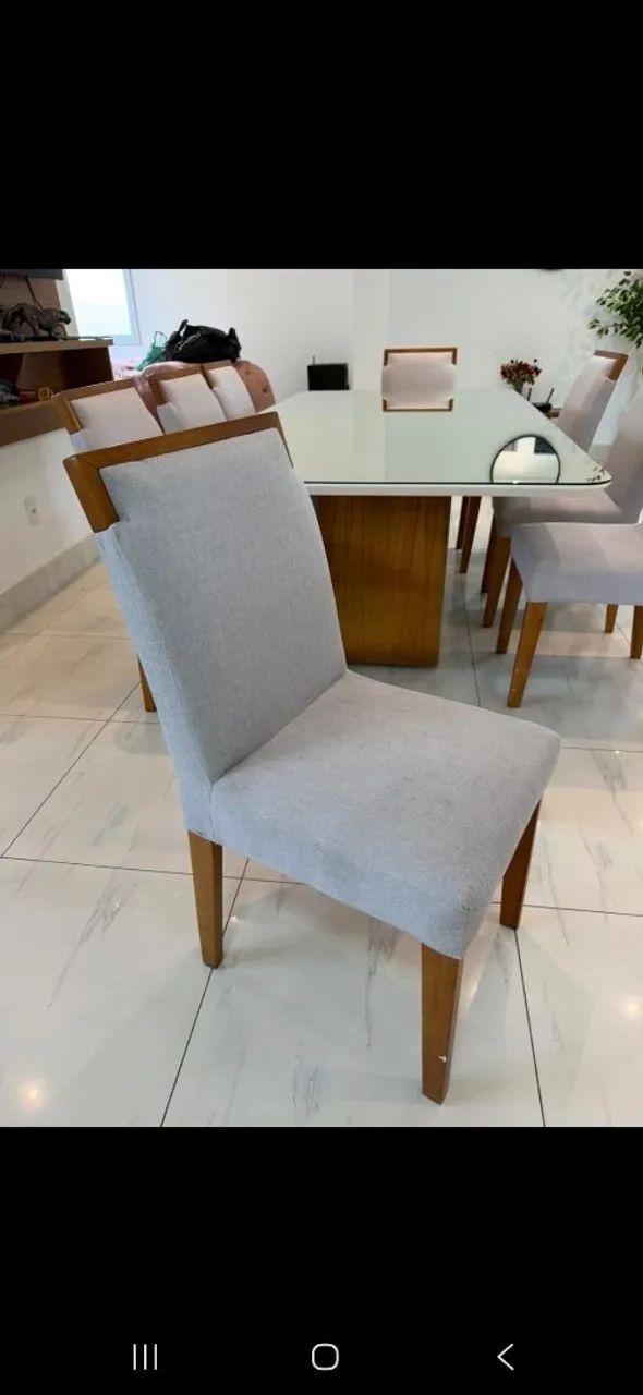 Mesa espelhada  com 8 cadeiras maravilhosa - Foto 4