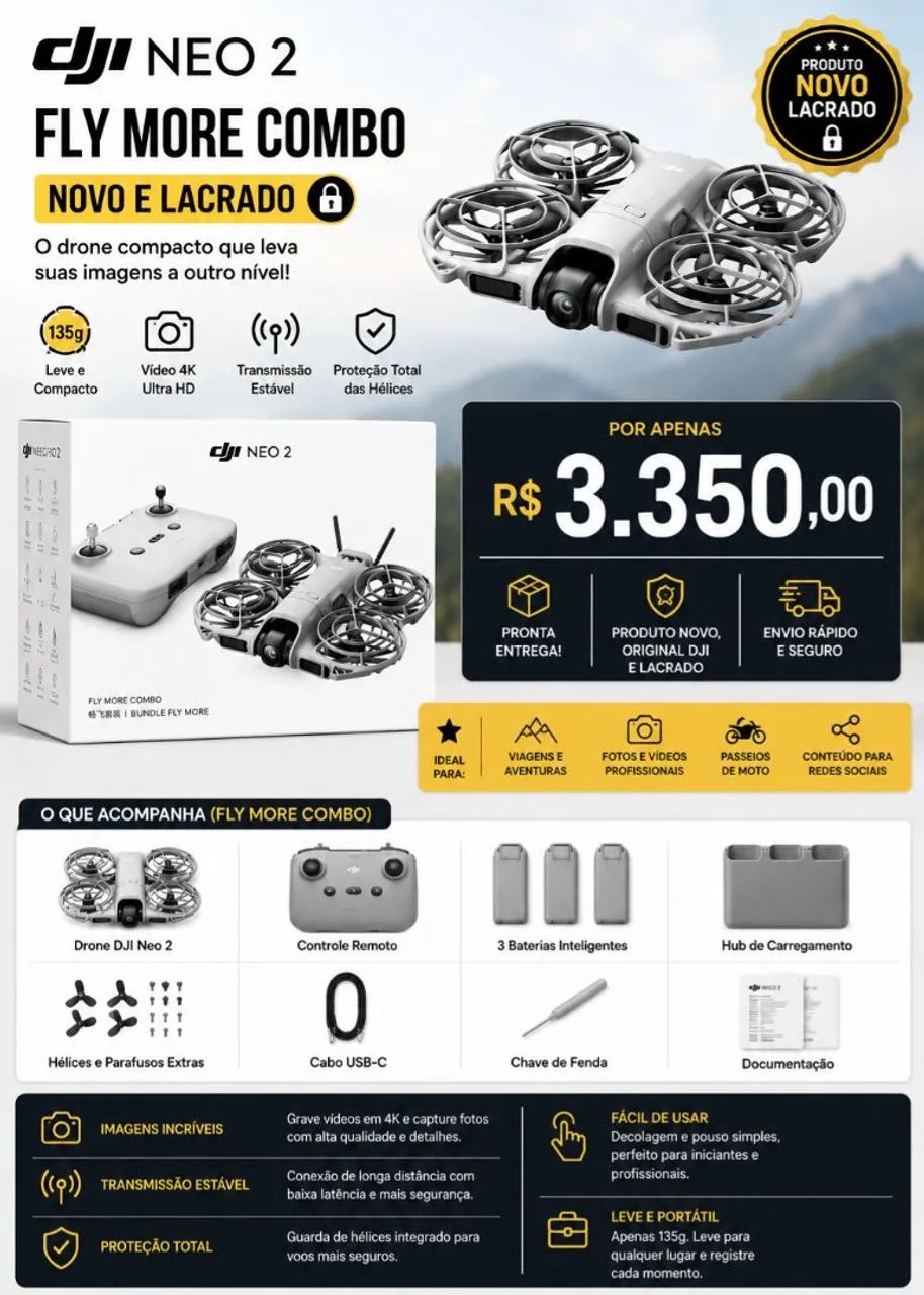 Drone DJI Neo 2 fly More Combo - Foto 3