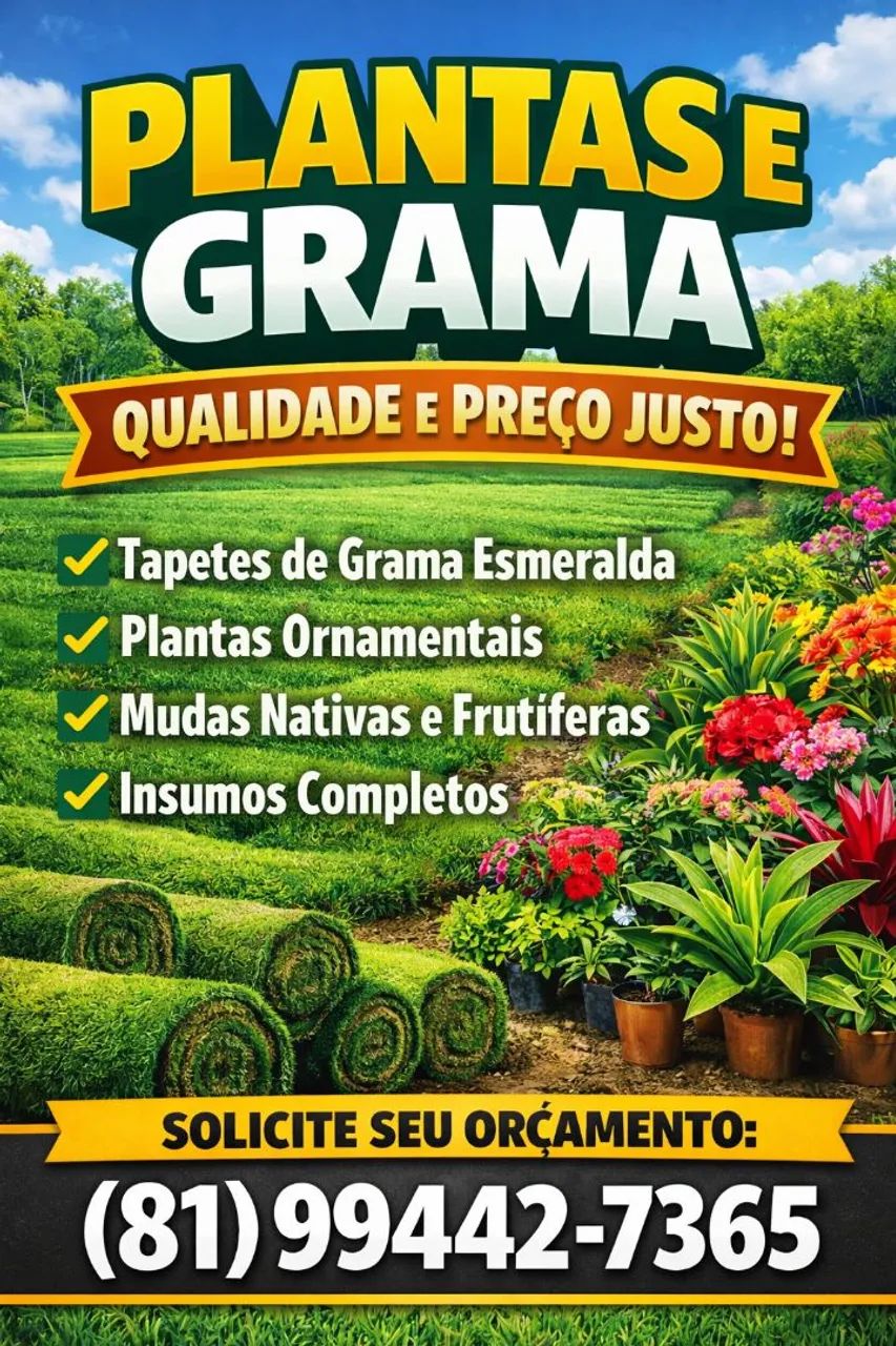 Venda de grama e plantas 