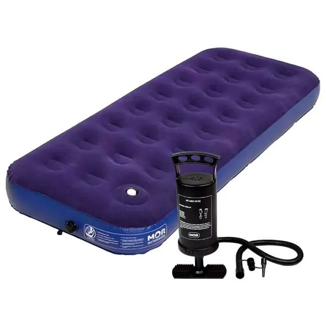 Colchão Solteiro Inflavel 186x96x22cm Resistente Cor Azul Com Bomba - Foto 2