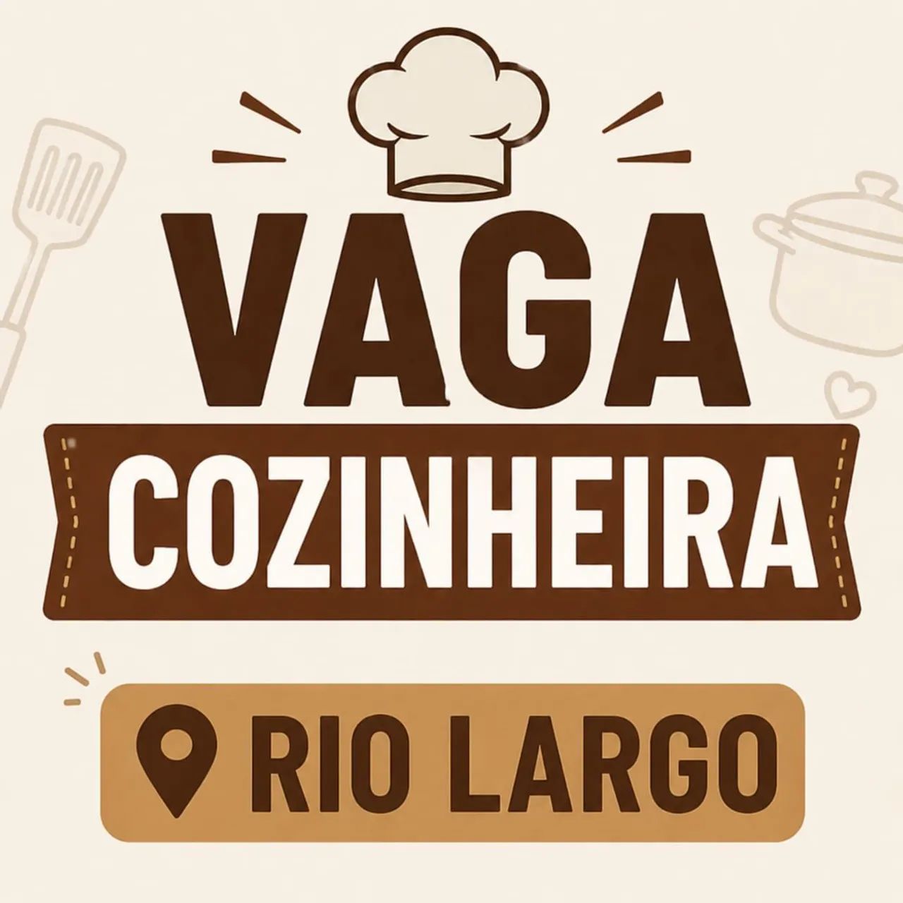 Vaga cozinheira Rio Largo 