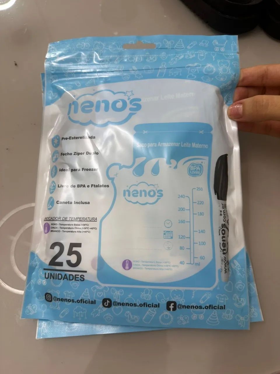 50 Sacos para armazenar leite 