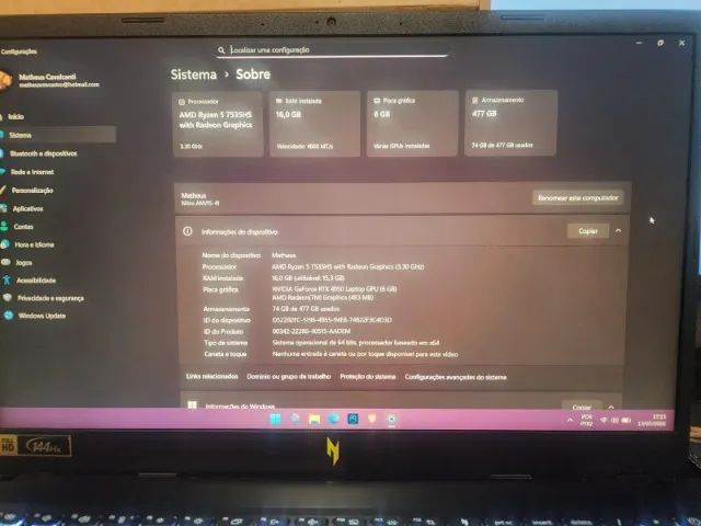 Notebook gamer nitro v15 - Foto 3