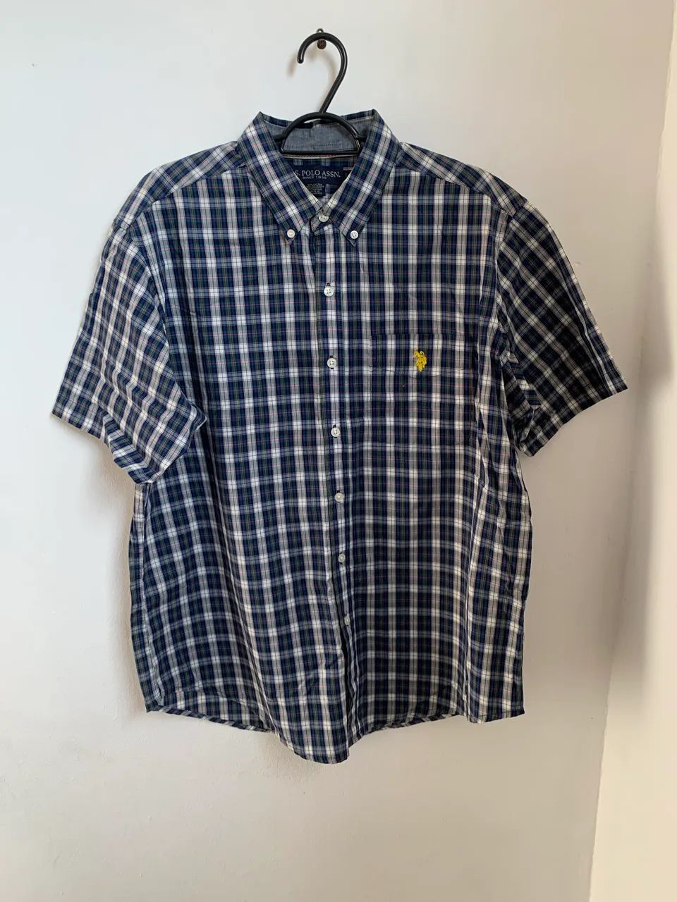 Camisa social xadrez polo assn 