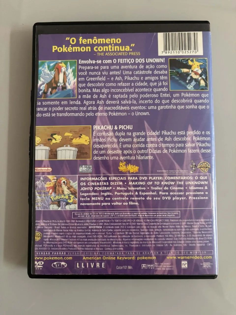DVD Pokémon 3: O Feitiço dos Unknown - Original - Foto 3