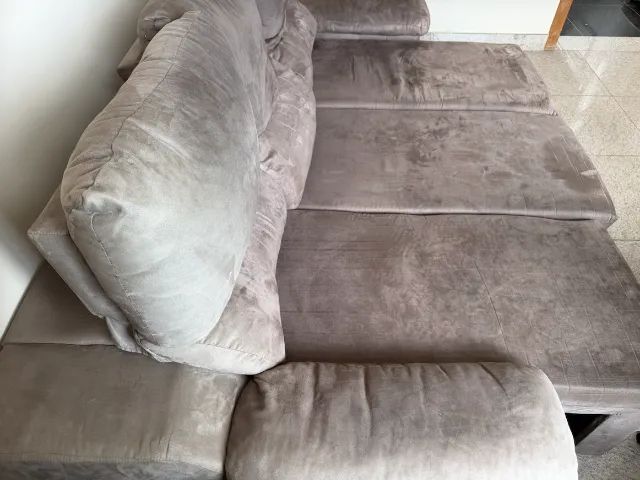 Sofá Retrátil e Reclinável 3 Lugares Suede - Ótimo Estado - Foto 4