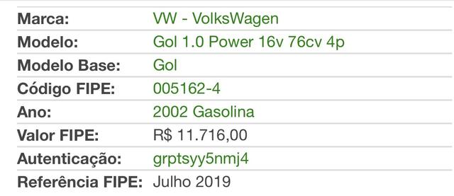 ?Gol Power 1.0 Ano 2002 Completo? - Foto 3