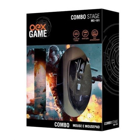 Mouse e Mousepad Mc101 Combo Stage - Oex em Fortaleza