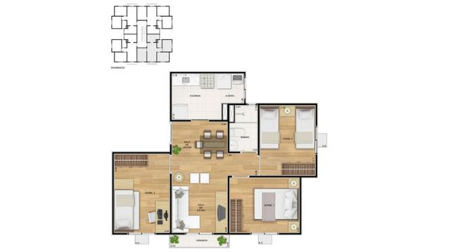 Oportunidade 3/4 com Varanda - Cond. Gran Ville das Artes - 1,5km Atrás do Maxxi - Foto 17