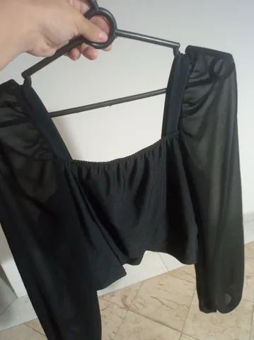 Croped com manga em tule - Foto 3