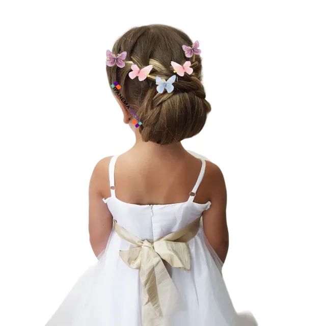 Prendedor de Cabelo Borboleta - Kit com 6pcs - Enfeite Arranjo de Cabelo Daminha