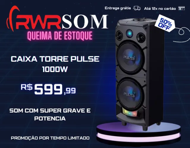 Caixa Som Amplificada Bluetooth 3000W Rms 6 Subwoofer LED