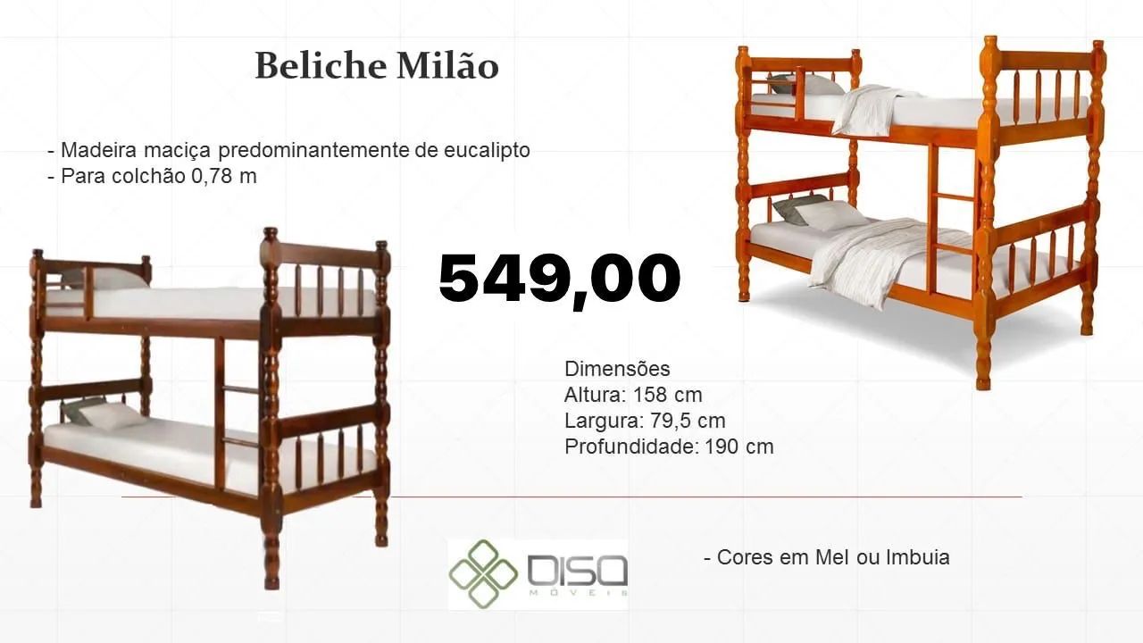 Móveis de fábrica Beliche Milão- ENTREGA HOJE!!