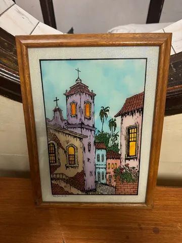 Quadro igreja e casas 30x40cm - Foto 3