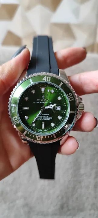 Relógio Masculino Rolex Submariner Verde - Foto 2