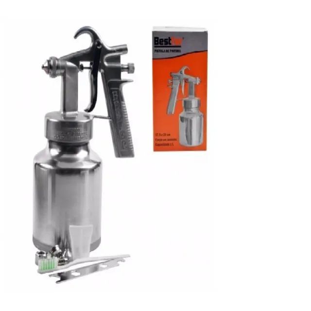 Pistola De Pintura De Baixa Pressão Alumínio 1l Bestfer - Foto 2