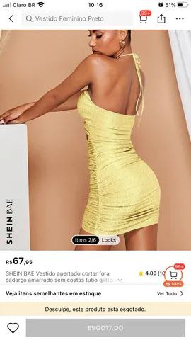 Vestido brilho amarelo TAM G veste M tb - Foto 3
