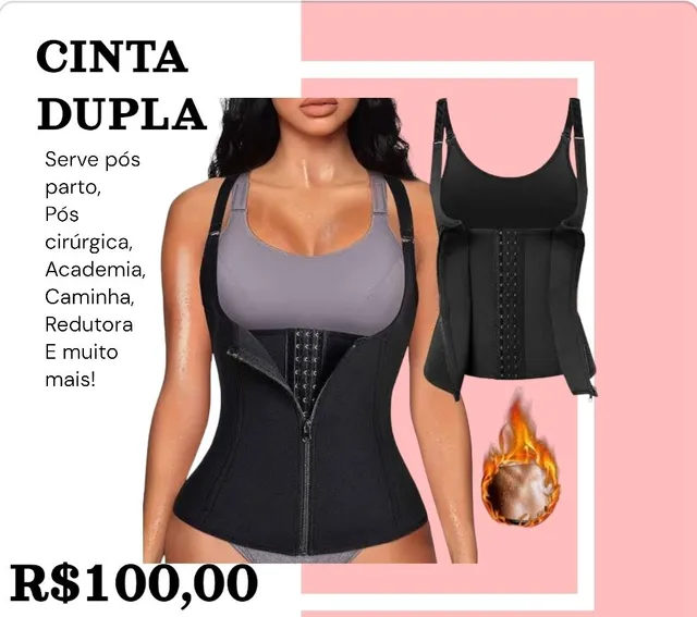 dupla compressão cinta femenina efeito sauna