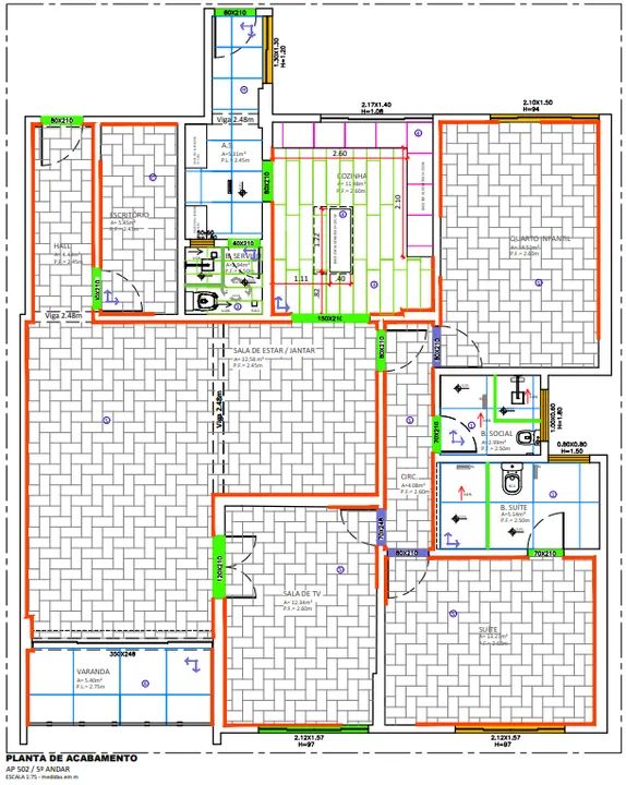 Planta de Paginação de Revestimento