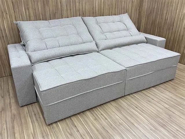 Sofá Retrátil Reclinável 2,90m D33 Molas Ensacadas Elegance a64 - Foto 3