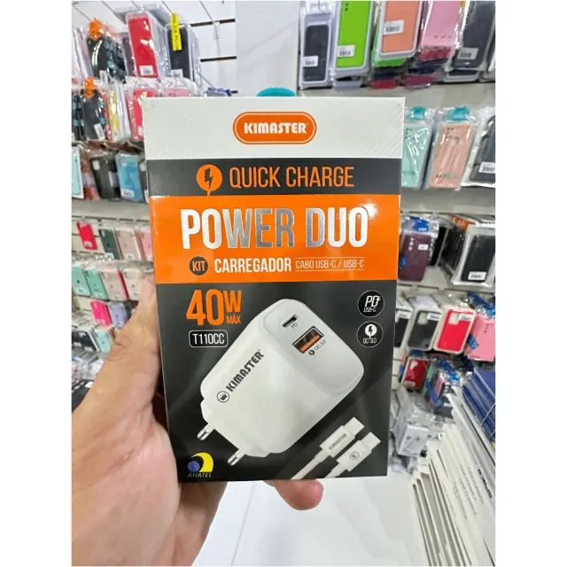 Kit Carregador Turbo Usb e Usb C + Cabo Tipo C T110CC - Kimaster  cod: 3860 - Foto 4