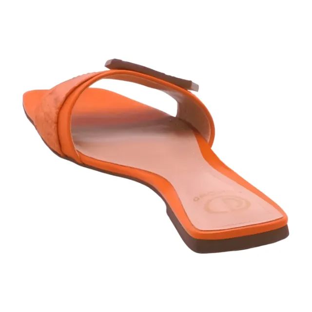 Nova Tam 36 - sandália rasteira dumond couro laranja - Foto 2